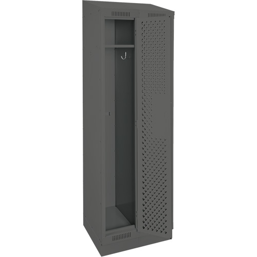 Clean Line Lockers, Bank of 2, 24" x 15" x 82", Steel, Charcoal, Rivet (Assembled), Perforated Superchem Industries