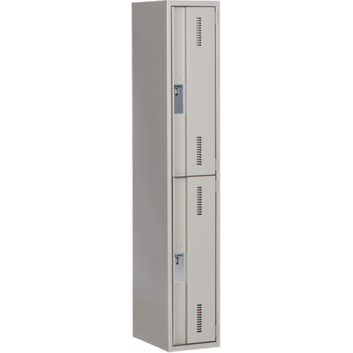 Concorde Heavy-Duty Lockers, 2 -tier, 12" x 18" x 72", Steel, Grey, Welded (Assembled) Superchem Industries