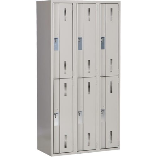 Casiers robustes Concorde, 2 niveaux, Bloc de 3, 36" x 18" x 72", Acier, Gris, Soud&eacute; (assembl&eacute;) Superchem Industries