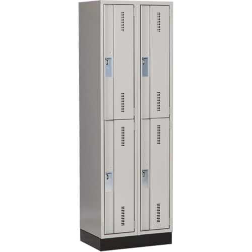 Casiers robustes Concorde, 2 niveaux, Bloc de 2, 24" x 18" x 76", Acier, Gris, Soud&eacute; (assembl&eacute;) Superchem Industries