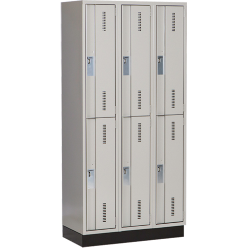 Casiers robustes Concorde, 2 niveaux, Bloc de 3, 36" x 18" x 76", Acier, Gris, Soud&eacute; (assembl&eacute;) Superchem Industries
