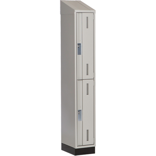 Concorde Heavy-Duty Lockers, 2 -tier, 12" x 18" x 82", Steel, Grey, Welded (Assembled) Superchem Industries