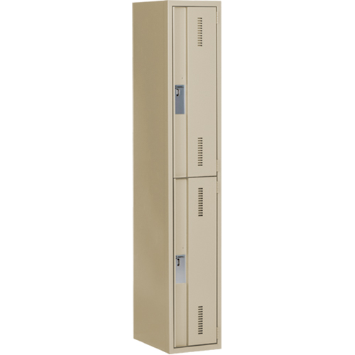 Casiers robustes Concorde, 2 niveaux, 12" x 18" x 72", Acier, Beige, Soud&eacute; (assembl&eacute;) Superchem Industries