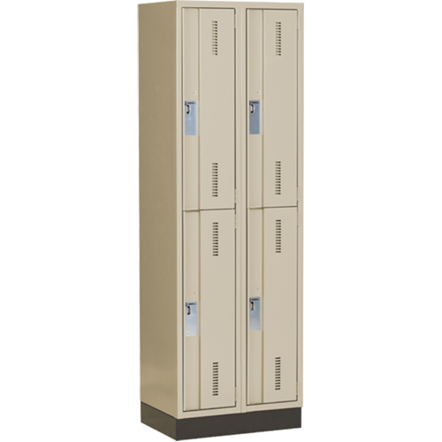 Casiers robustes Concorde, 2 niveaux, Bloc de 2, 24" x 18" x 76", Acier, Beige, Soud&eacute; (assembl&eacute;) Superchem Industries