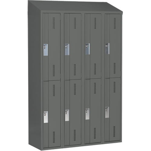 Casiers robustes Concorde, 2 niveaux, Bloc de 4, 48" x 18" x 78", Acier, Charbon, Soud&eacute; (assembl&eacute;) Superchem Industries