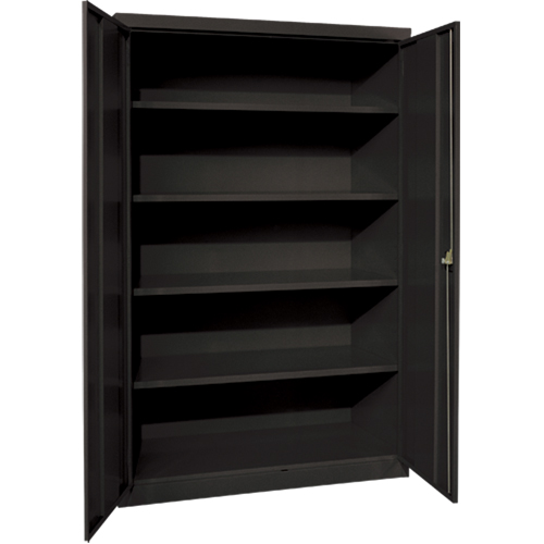 Armoires de rangement Hi-Boy profondes, Acier, 4 Tablettes, 72" h x 36" la x 24" P, Noir Superchem Industries