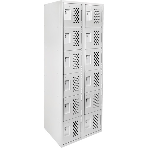 Clean Line Lockerettes, 6 -tier, Bank of 2, 18" x 72" x 12", Steel Superchem Industries