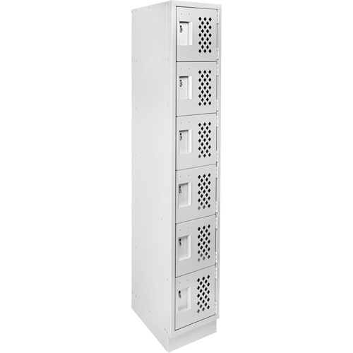 Assembled Lockerettes Clean Line Perforated Economy Lockers, 6 -tier, 18" x 72" x 12", Steel Superchem Industries
