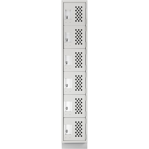 Assembled Lockerettes Clean Line Perforated Economy Lockers, 6 -tier, 18" x 72" x 12", Steel Superchem Industries