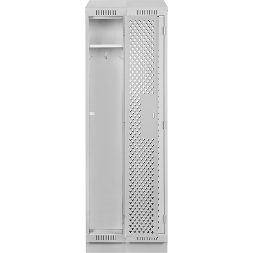 Clean Line Lockers, Bank of 2, 24" x 18" x 82", Steel, Grey, Rivet (Assembled), Perforated Superchem Industries