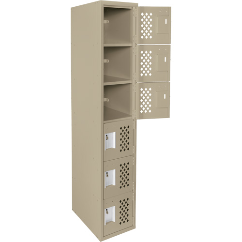 Assembled Lockerettes Clean Line Perforated Economy Lockers, 6 -tier, 18" x 72" x 12", Steel Superchem Industries