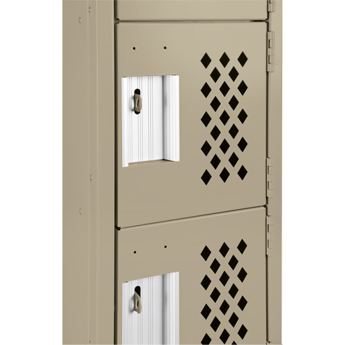 Assembled Lockerettes Clean Line Perforated Economy Lockers, 6 -tier, 18" x 72" x 12", Steel Superchem Industries