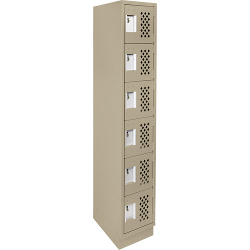 Assembled Lockerettes Clean Line Perforated Economy Lockers, 6 -tier, 18" x 72" x 12", Steel Superchem Industries