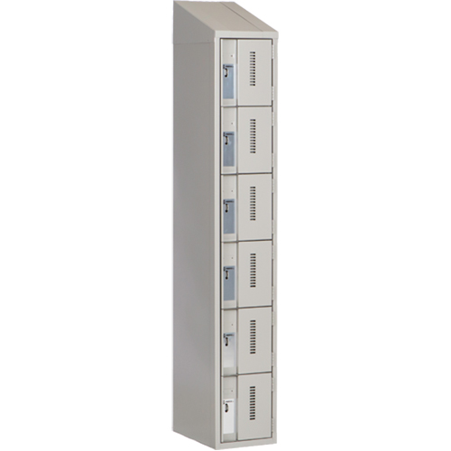 Concorde Heavy-Duty Lockers, 6 -tier, 12" x 18" x 78", Steel, Grey, Welded (Assembled) Superchem Industries