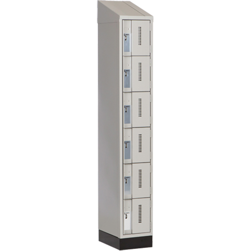 Concorde Heavy-Duty Lockers, 6 -tier, 12" x 18" x 82", Steel, Grey, Welded (Assembled) Superchem Industries