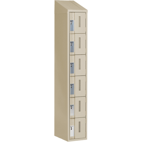 Concorde Heavy-Duty Lockers, 6 -tier, 12" x 18" x 78", Steel, Beige, Welded (Assembled) Superchem Industries