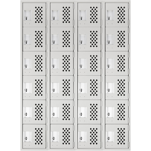 Clean Line Lockerettes, 6 -tier, Bank of 4, 18" x 72" x 12", Steel Superchem Industries