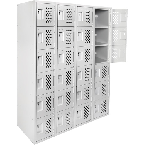 Clean Line Lockerettes, 6 -tier, Bank of 4, 18" x 72" x 12", Steel Superchem Industries