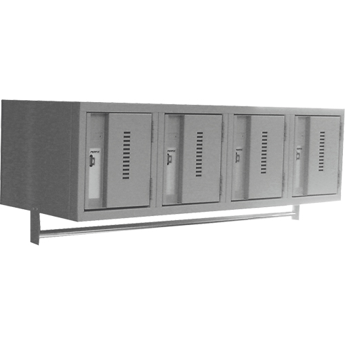 Wall Hung Lockers - Heavy Duty, Bank of 4, 18" x 12" x 12", Steel Superchem Industries