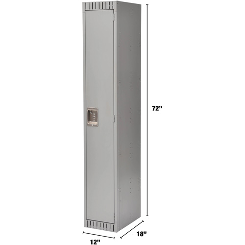 Lockers, 12" x 18" x 72", Steel, Grey, Rivet (Assembled) Superchem Industries