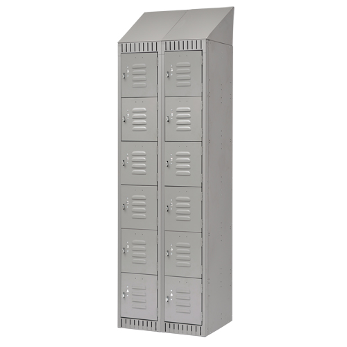 Casiers, 6 niveaux, Bloc de 2, 24" x 18" x 82", Acier, Gris, D&eacute;mont&eacute; Superchem Industries