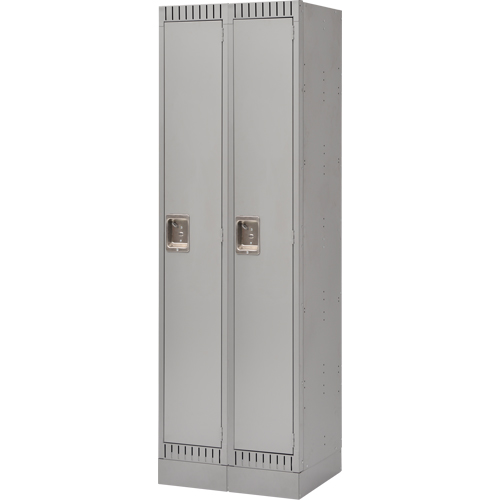 Assembled Lockers, Bank of 2, 24" x 18" x 72", Steel, Grey, Rivet (Assembled) Superchem Industries