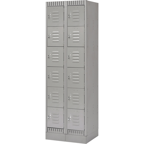 Casiers, 6 niveaux, Bloc de 2, 24" x 18" x 76", Acier, Gris, D&eacute;mont&eacute; Superchem Industries