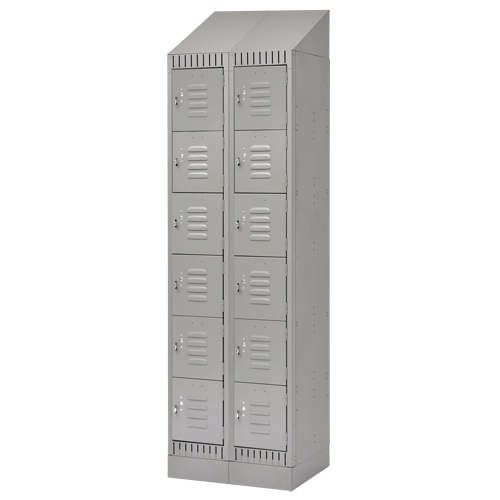Casiers, 6 niveaux, Bloc de 2, 24" x 18" x 86", Acier, Gris, D&eacute;mont&eacute; Superchem Industries