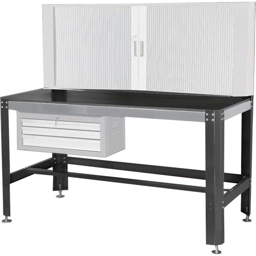 Work Bench, Laminate Surface, 26" W x 30" D x 63" H Superchem Industries