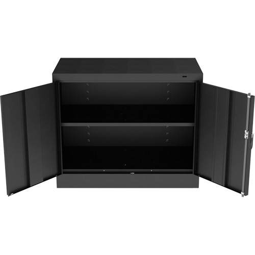 Armoire standard &agrave; hauteur de bureau, Acier, 30" h x 36" la x 18" P, Noir Superchem Industries