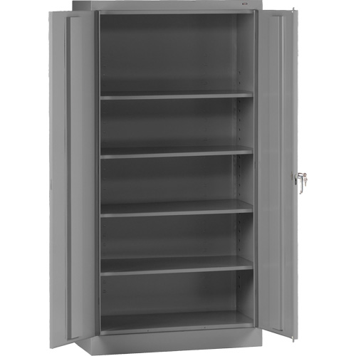 Armoire de rangement standard, Acier, 4 Tablettes, 72" h x 36" la x 18" P, Gris Superchem Industries