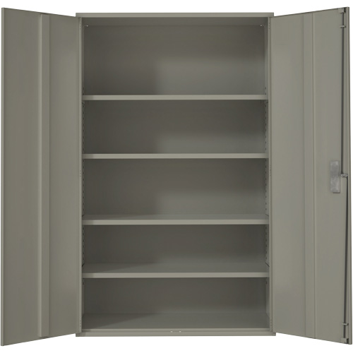 Extra Wide Hi-Boy Storage Cabinet, Steel, 4 Shelves, 72" H x 48" W x 24" D, Grey Superchem Industries