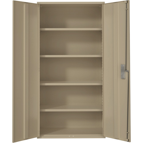 Armoire de rangement Hi-Boy, Acier, 4 Tablettes, 72" h x 36" la x 18" P, Beige Superchem Industries