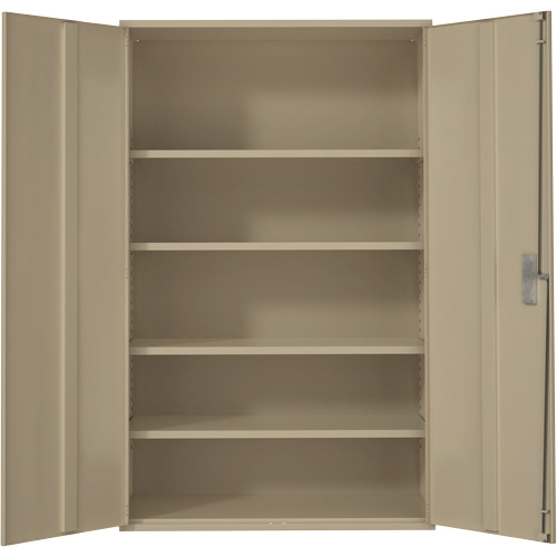 Extra Wide Hi-Boy Storage Cabinet, Steel, 4 Shelves, 72" H x 48" W x 24" D, Beige Superchem Industries