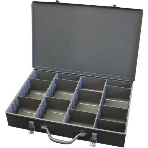 Compartment Steel Scoop Boxes, 17.875" W x 12" D x 3" H, 13 Compartments Superchem Industries