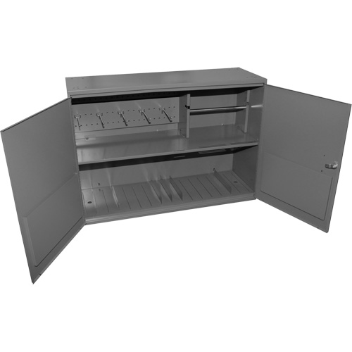 Abrasive Accessory Cabinet, Steel, 2 Drawers, 33-3/4" x 11-7/8" x 23-7/8", Grey Superchem Industries