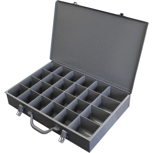 Steel Scoop Compartment Boxes, 17.875" W x 12" D x 3" H, 24 Compartments Superchem Industries