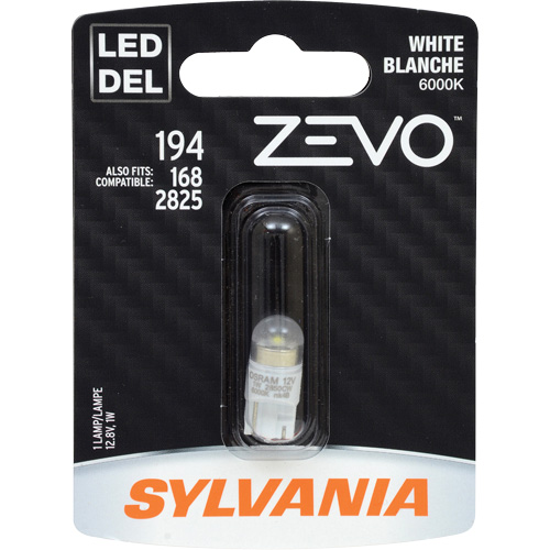 195 Mini-ampoule automobile Zevo, DEL, 0,7 W, Blanc Superchem Industries