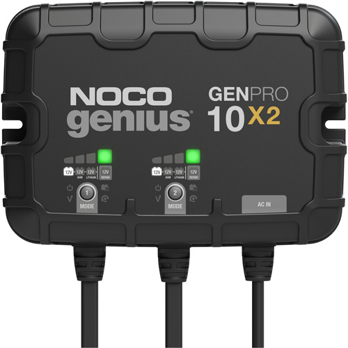 Chargeur de batterie embarqu&eacute; &agrave; 2 sorties de 20 amp&egrave;res GenPro10X2 Genius Superchem Industries
