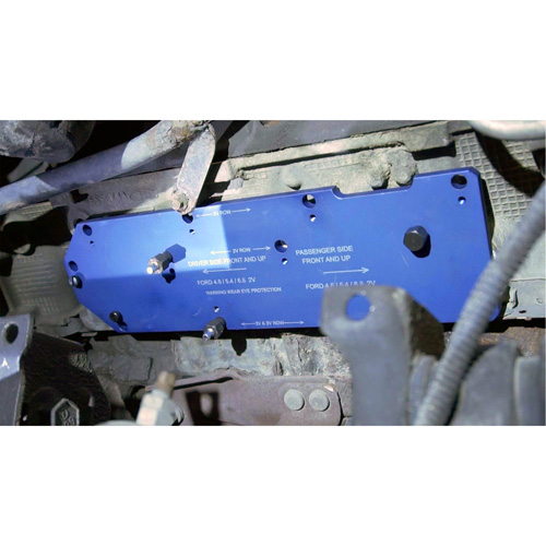 Gabarit de perçage pour installation sur collecteur pour Ford 4,6 L, 5,4 L, et 6,8 L Superchem Industries