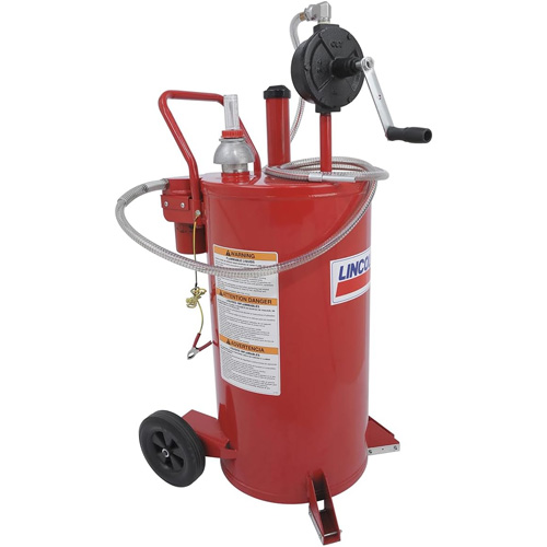 Chariot &agrave; carburant en acier de 25 gallons avec pompe rotative bidirectionnelle et filtre Superchem Industries