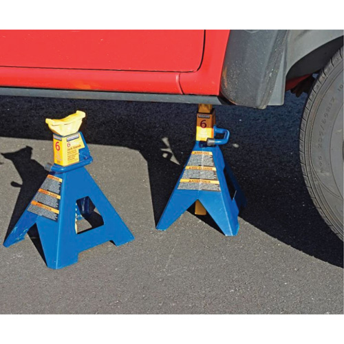 Jack Stand, Locking Handle/Ratchet, 6 tons Capacity, 25-1/4" H Superchem Industries