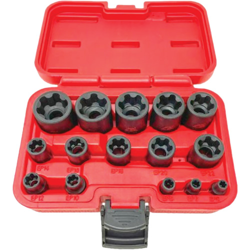 EP "Star" Plus Socket Set, 15 Pieces, 1/4"/3/8"/1/2" Drive Size Superchem Industries
