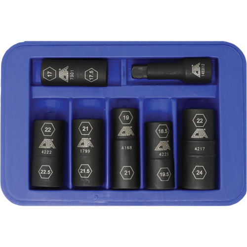 Half Metric Flip Socket Set, 7 Pcs, Impact, 1/2" Drive Size, Deep Superchem Industries