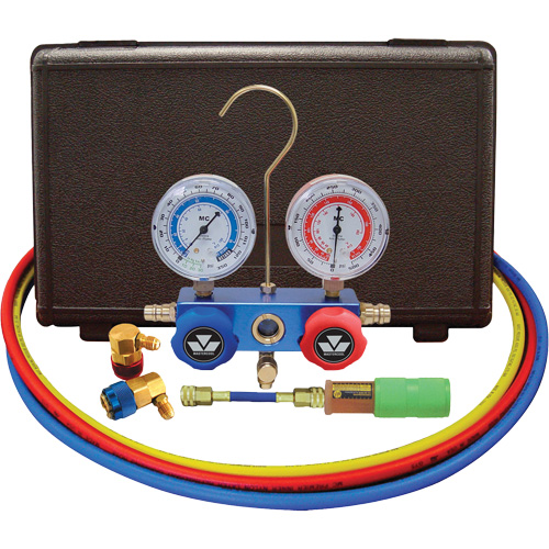 Ensemble de manom&egrave;tre &agrave; collecteur &agrave; deux voies pour l'automobile R134A avec mini injecteur de colorant Superchem Industries