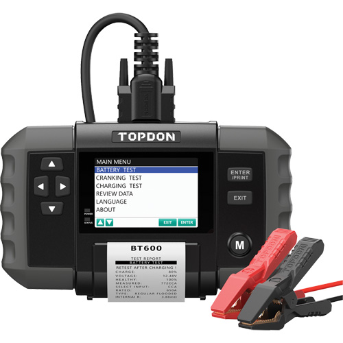 BT600 12V Battery & 12V/24V System Tester with Built-in Printer Superchem Industries