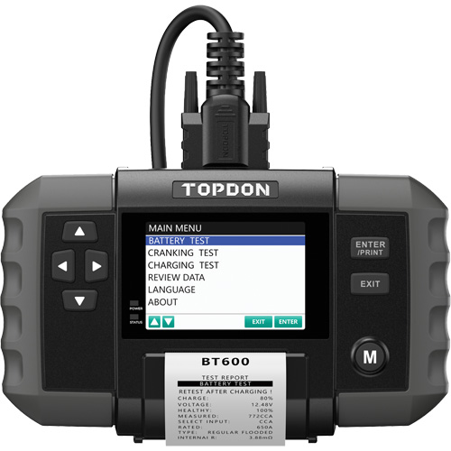 BT600 12V Battery & 12V/24V System Tester with Built-in Printer Superchem Industries