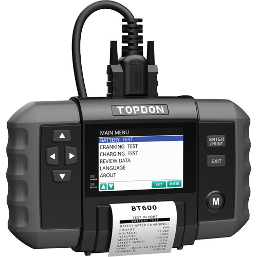 BT600 12V Battery & 12V/24V System Tester with Built-in Printer Superchem Industries