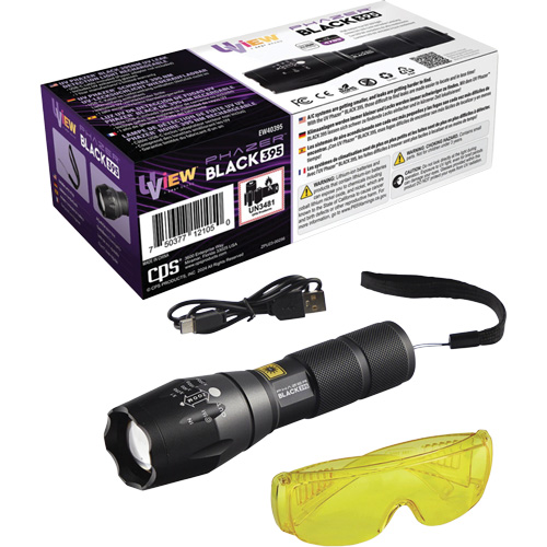 Lampe UV rechargeable pour la d&eacute;tection des fuites UView Phazer BLACK 395 Superchem Industries