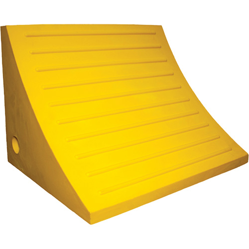 Wheel Chock, Polyurethane, Yellow, 15-1/4" W x 12-1/8" D x 10-3/4" H Superchem Industries